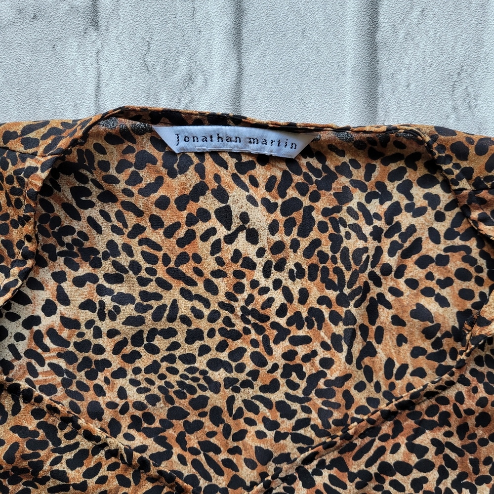 Jonathan Martin Leopard Print Crop Top With Bell … - image 5